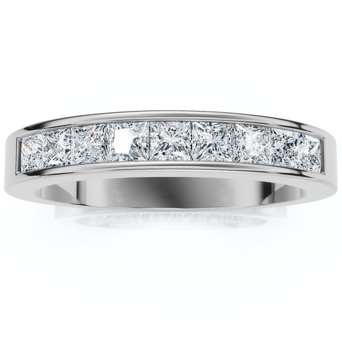 950 Platinum 5/8ct Princess Cut Diamond Wedding Ring (G-H, SI)