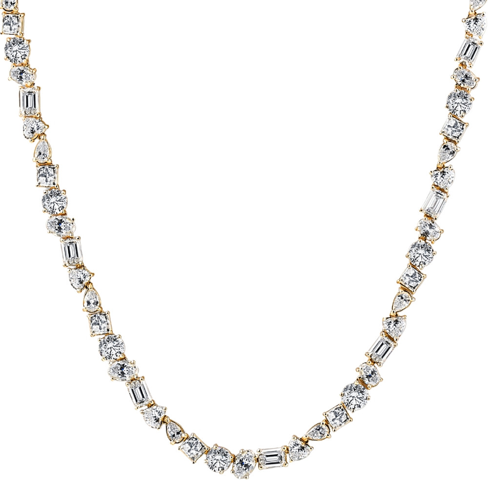 Luxury Tennis Necklace 【5mm / GOLD】 5mm Moissanite Tennis Chain Gold - 6 ICE