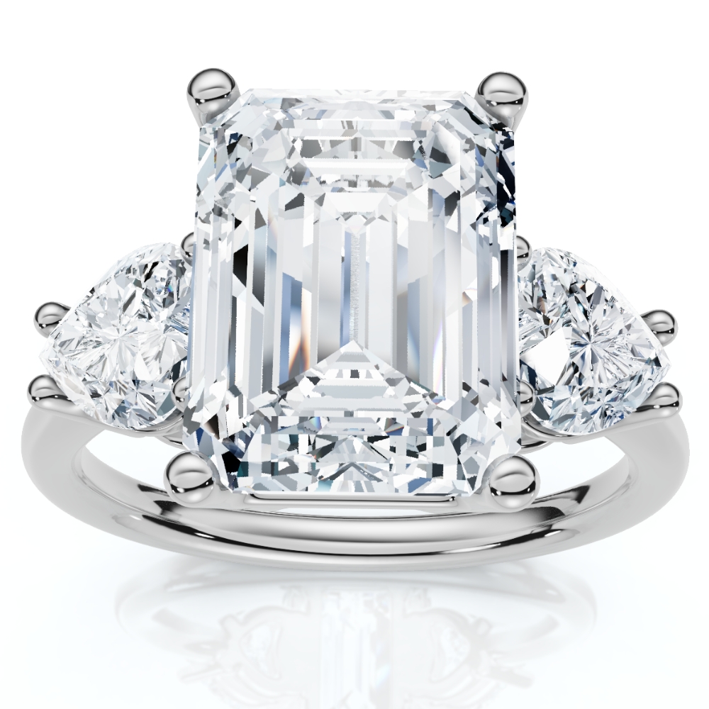 Certified 2.50 - 5.50Ct Emerald & Heart Shape Diamond Engagement Ring 14k Gold Lab Grown (G-H, VS2-SI1)
