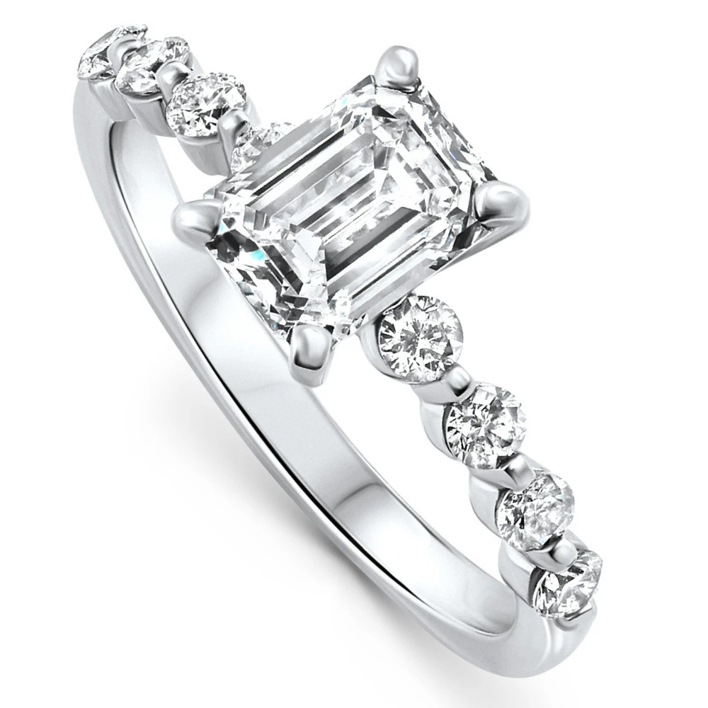Certified 2 1/3Ct Emerald Cut Diamond Engagement Ring 14k Gold Lab Grown (F-G, VS2-SI1)