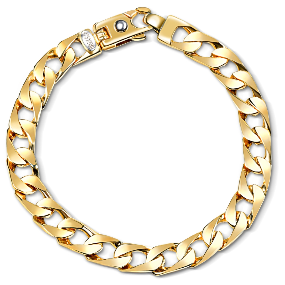 Men's Cuban 14k Yellow Gold Solid Heavy 9mm Link Bracelet 8.5"