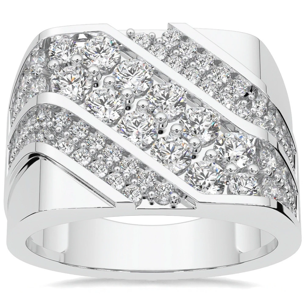 2 1/2Ct Men's Diamond Ring 10k Yellow Gold Lab Grown (F-G, VS2-SI1)