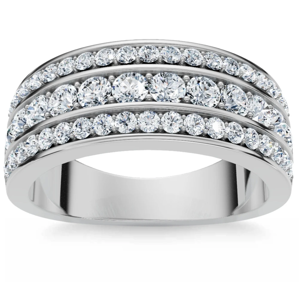 1Ct Men's Diamond Wedding Anniversary Ring 10k Gold Lab Grown (F-G, VS)