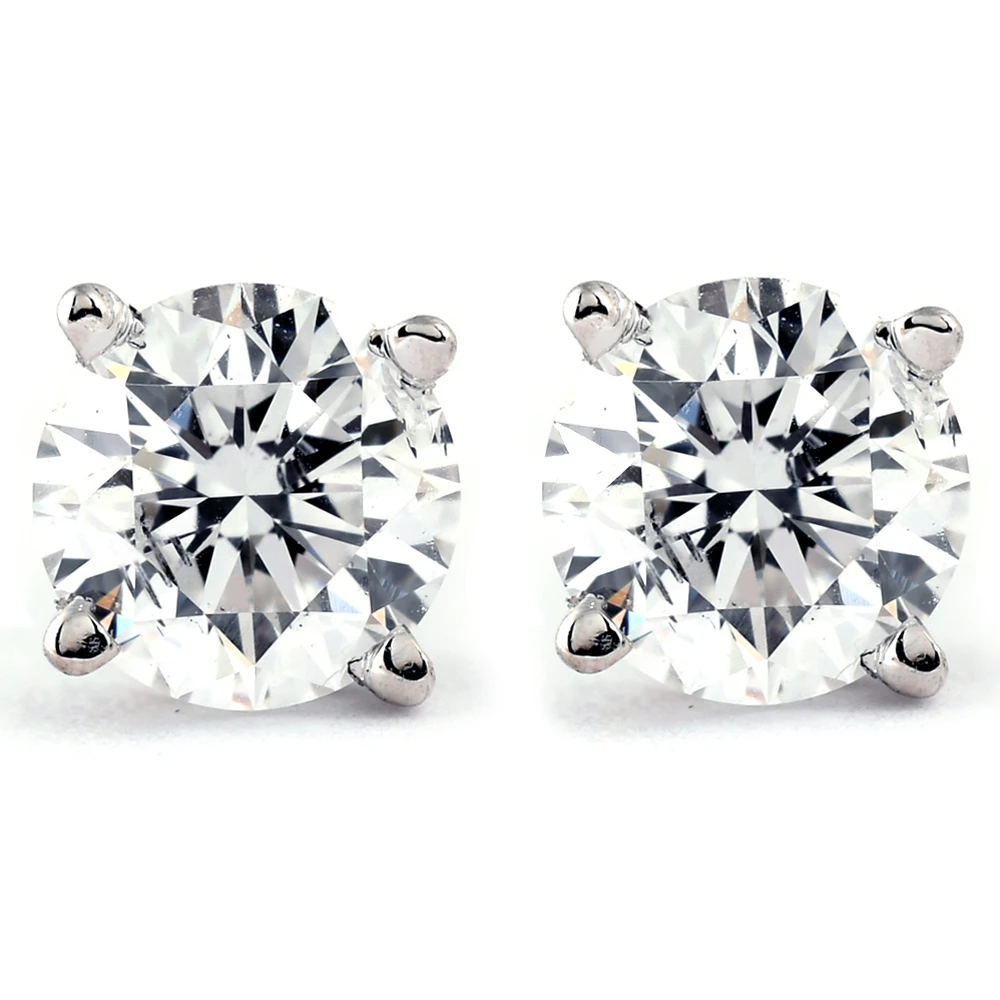 1/5ct Diamond Studs 14K White Gold (J-K, I2-I3)