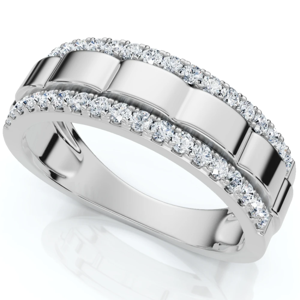 1/2Ct Men's Diamond Ring in 10k White or Yellow Gold (G-H, I1)