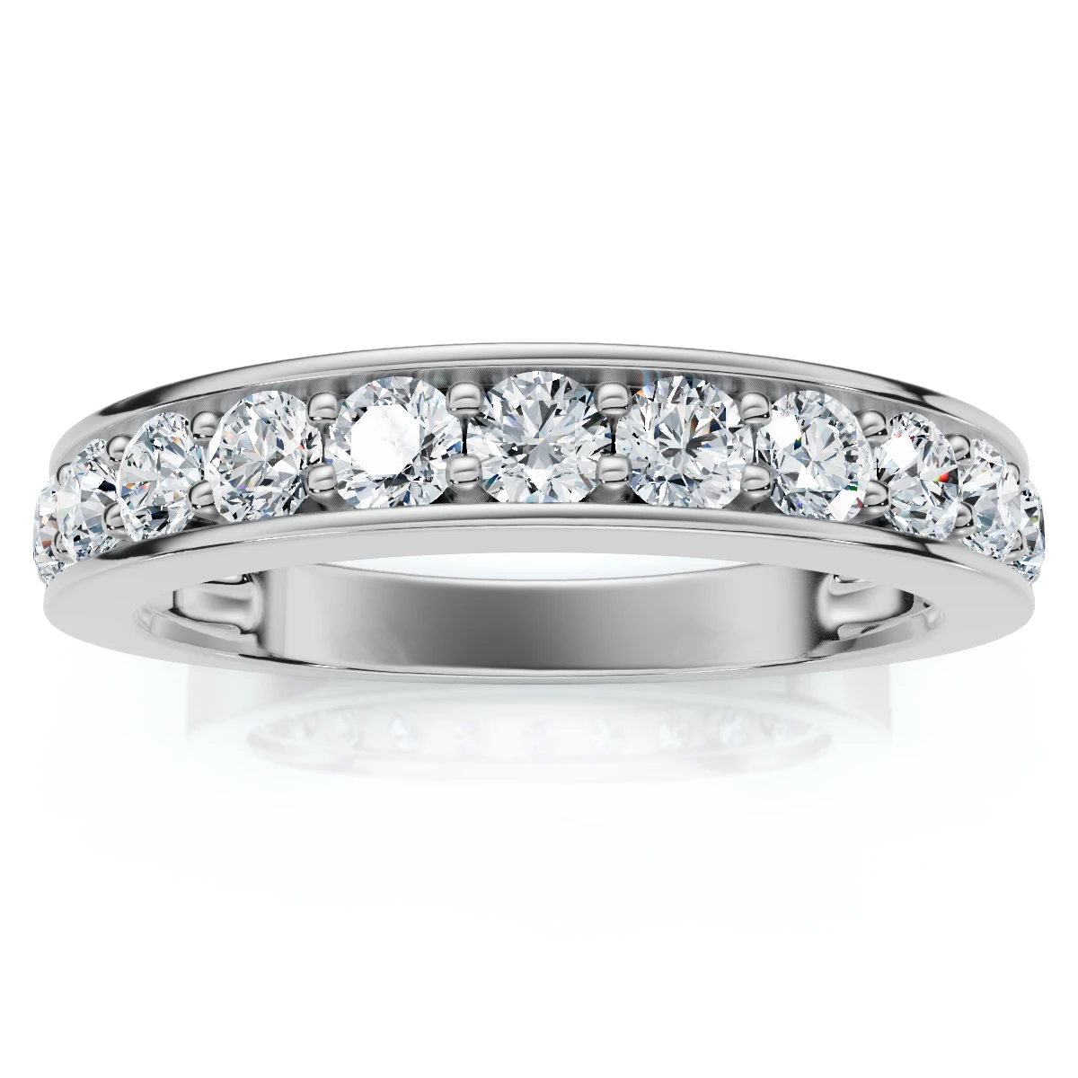 4/10Ct Channel & Prong Set Half Eternity Wedding Band 14k Gold Lab Grown (E-F, VS)