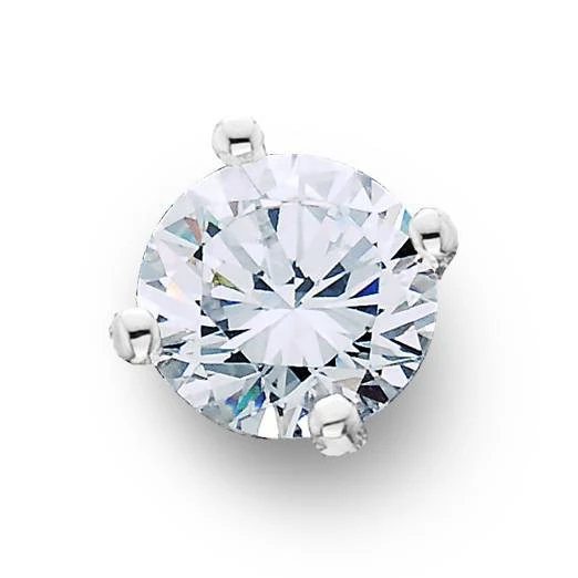 1/2ct Diamond Single Stud Earring 14K White Gold (H-I, I1)