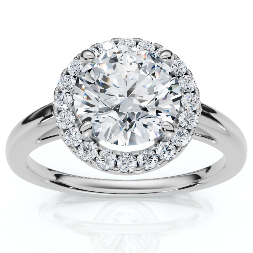 Certified 1 3/4Ct Halo Round Cut Diamond Engagement Ring 14k Gold Lab Grown (F-G, VS)