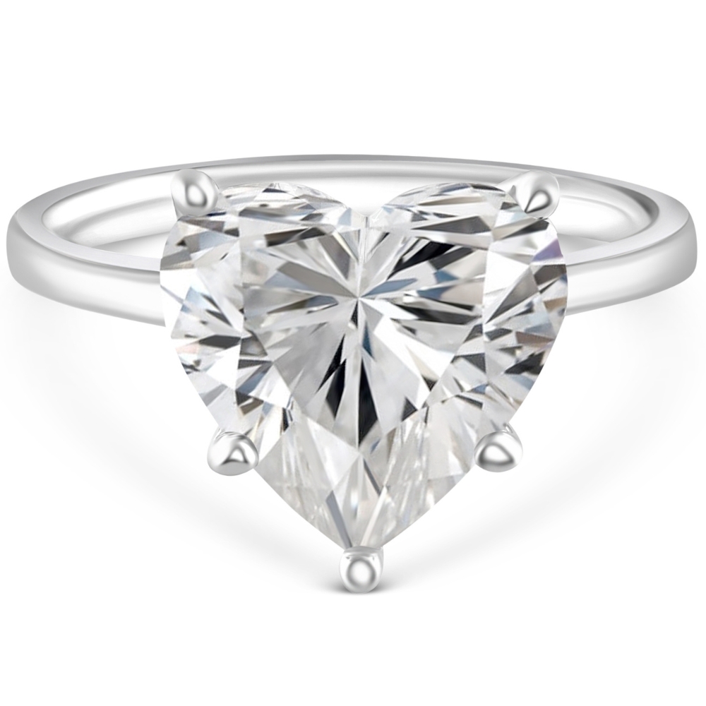 2 - 6Ct Heart Shape Diamond Engagement Ring 14k Gold or Platinum Lab Grown (G-H, VS)