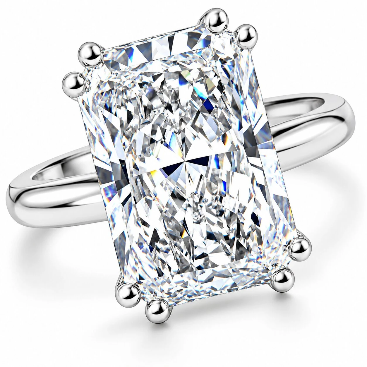 Certified 5Ct Radiant Solitaire Diamond Engagement Ring 14k Gold Lab Grown (G-H, VS)