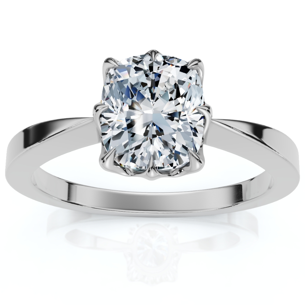 1 1/2Ct Cushion Solitaire Diamond Engagement Ring 14k Gold Lab Grown (F-G, VS)