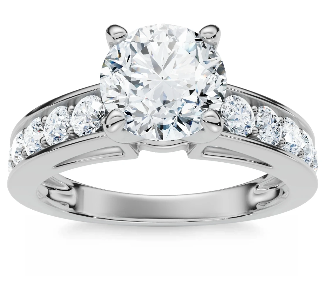 Certified 3Ct Diamond Engagement Ring Cathedral 14k Gold Lab Grown (G-H, VS2-SI1)
