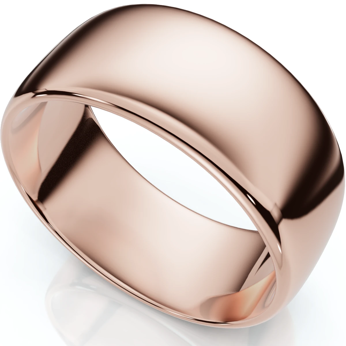 9mm Dome High Polished Wedding Band 14K Rose Gold