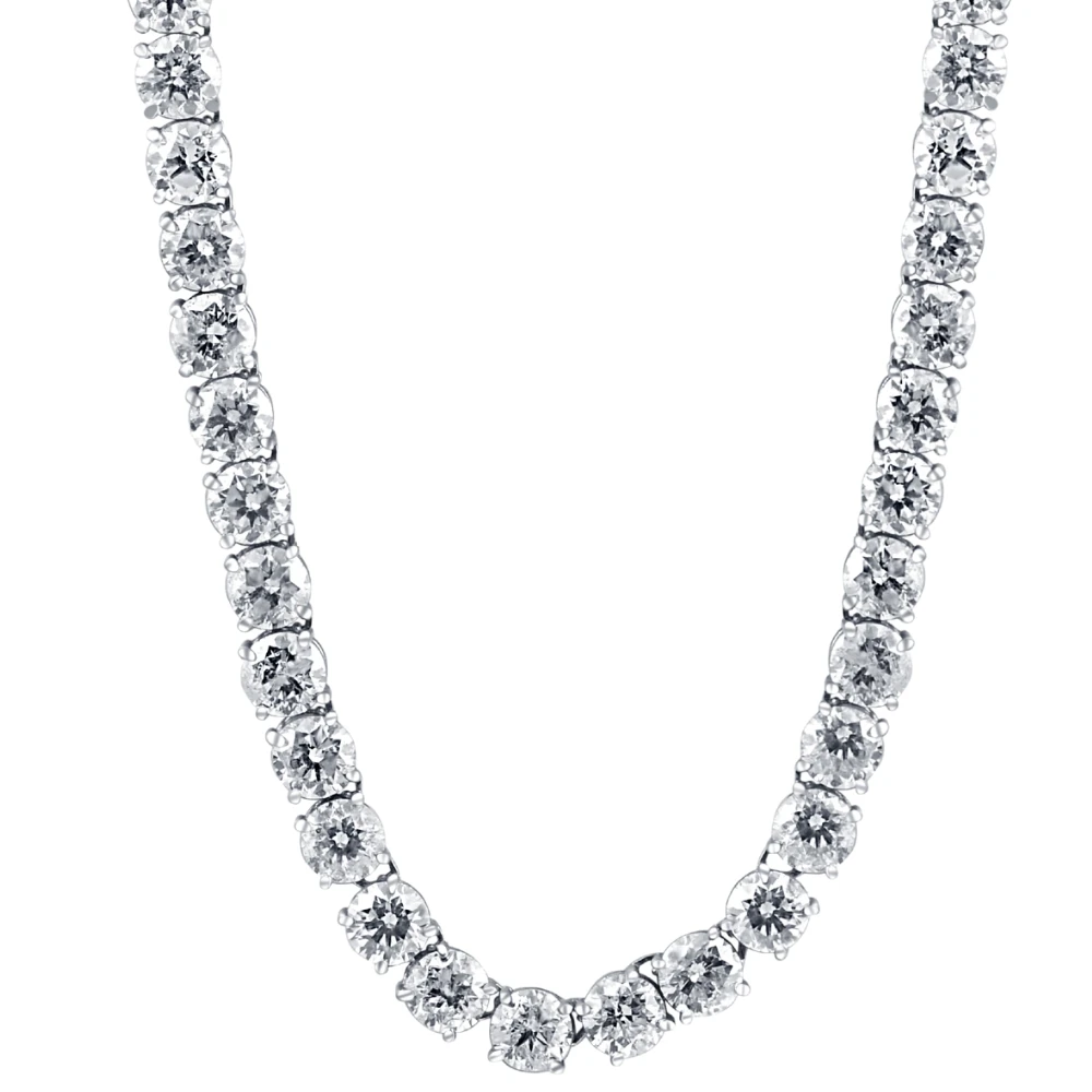36Ct Natural Diamond Tennis Necklace 16.5" in 14k White or Yellow Gold (J-K, I2-I3)