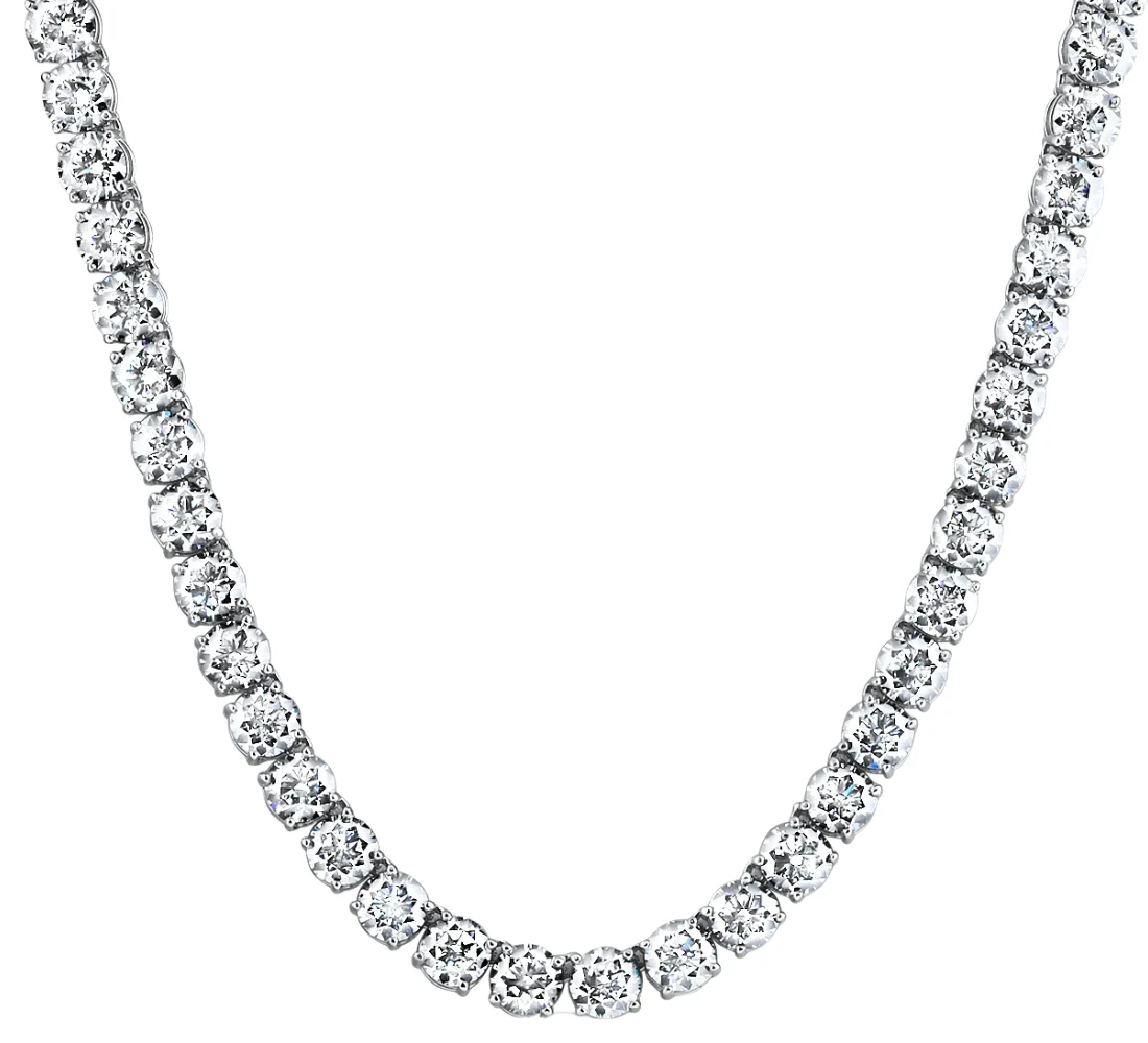 40Ct Diamond Tennis Necklace 14k White Gold 16.5" Lab Grown (F-G, VS)