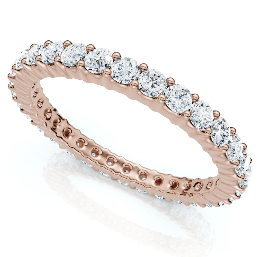 1 Carat Diamond Eternity Ring 14K Rose Gold (I-J, I2-I3)