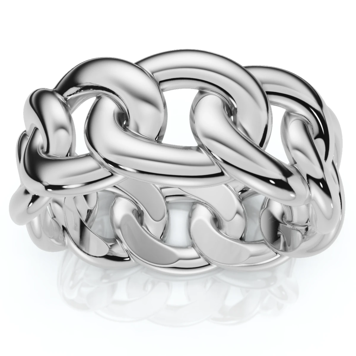 Mens Solid Heavy 8mm 14k Gold Cuban Link Ring