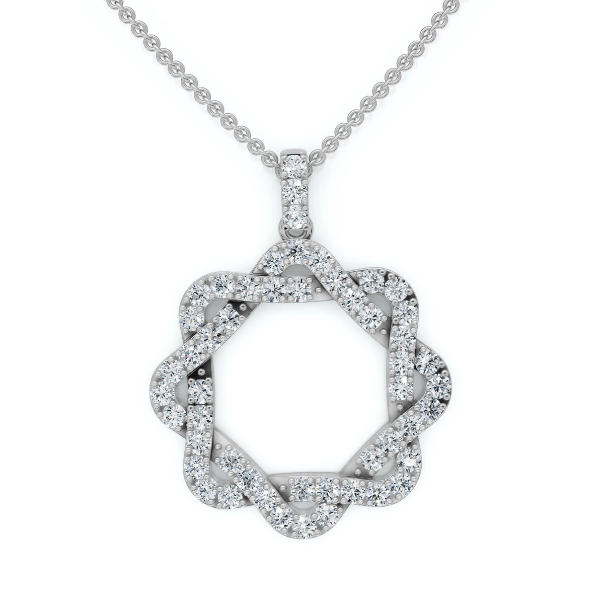 1Ct Intertwined Circle Diamond Pendant Women's Gold Necklace Lab Grown (F-G, VS)