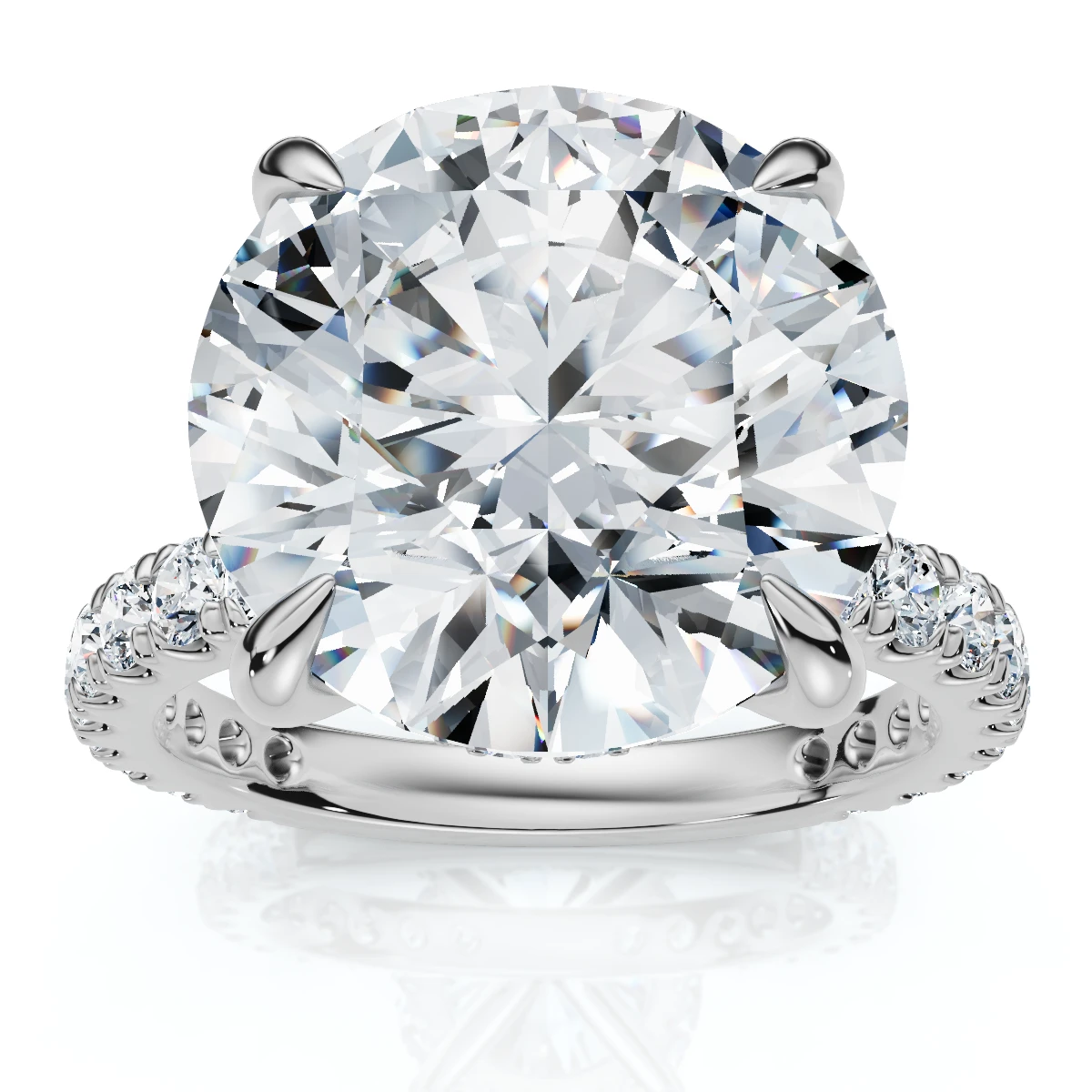Certified 7Ct Diamond Hidden Halo Engagement Side Halo Ring Lab Grown (G-H, VS)