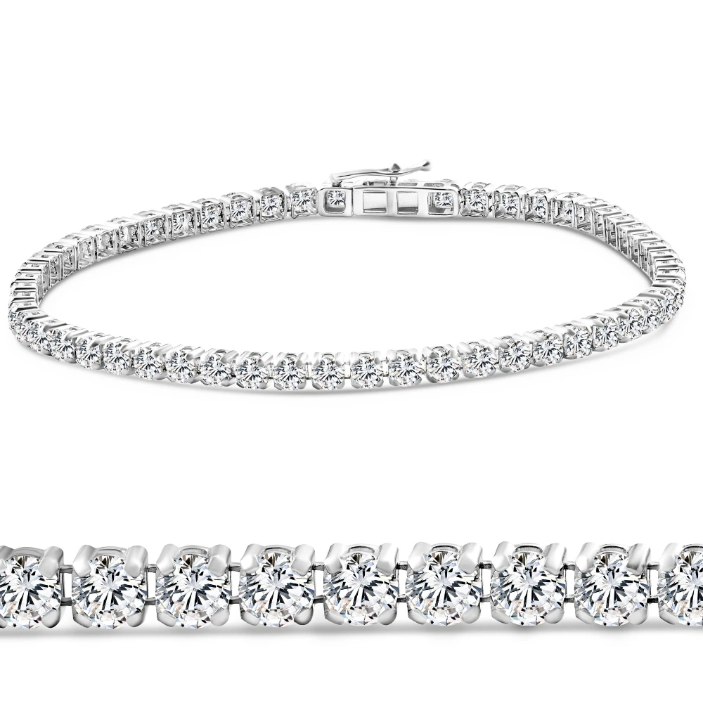 3Ct Diamond Lightweight 7" Tennis Bracelet 14k Gold Lab Grown (E-F, VS)