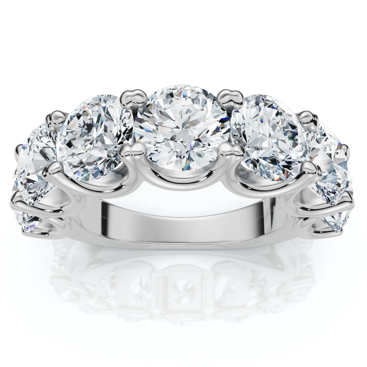6Ct TW Diamond Anniversary U Prong Wedding Ring 14k Gold Or Platinum Lab Grown (E-F, VS)