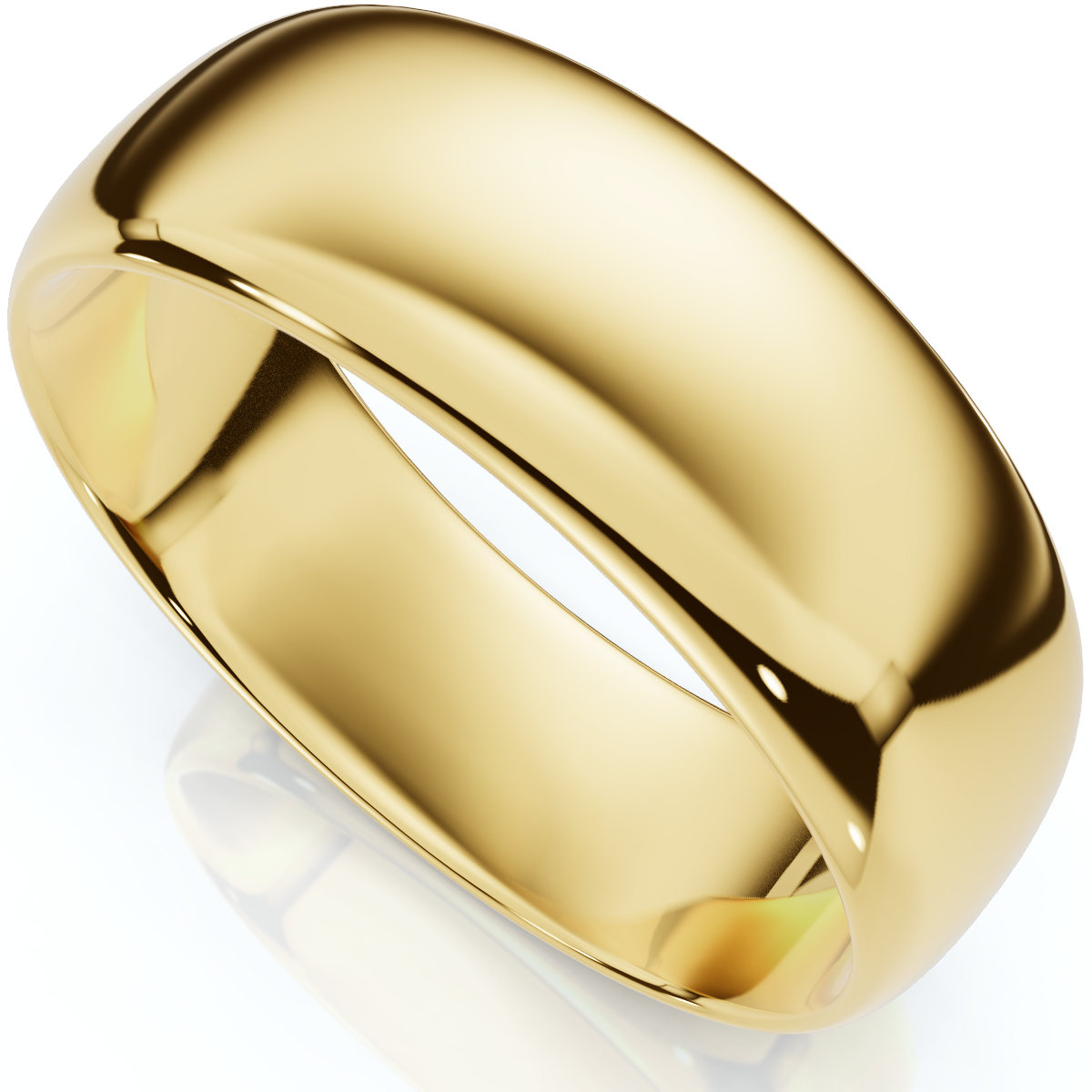 14K Yellow Gold 7mm Comfort Fit Wedding Band Ring Mens
