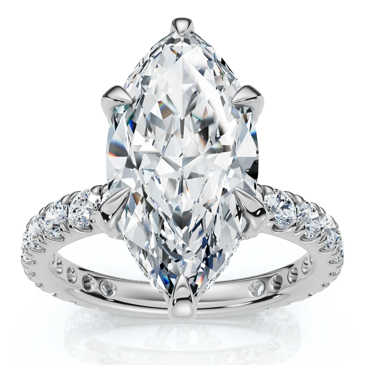 Certified 4Ct Viviana Marquise Diamond Engagement Ring 14k Gold or Platinum (F-G, VS)
