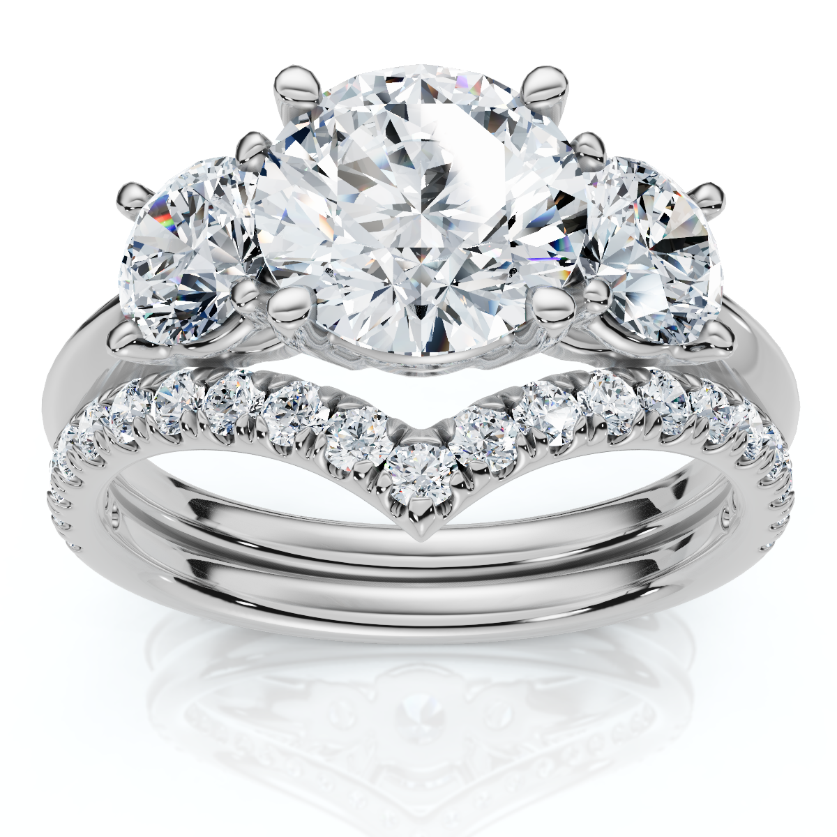 Certified 2 1/2Ct Athena Engagement & Wedding Ring Set 14k Gold or Pt Lab Grown (E-F, VS)