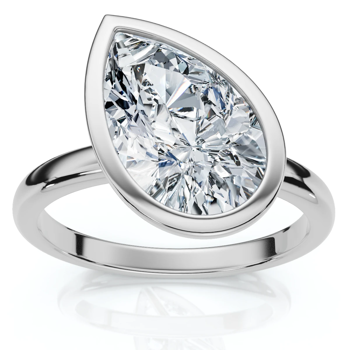 Certified 2Ct Pear Solitaire Diamond Engagement Ring 14k Gold or Pt Lab Grown (F-G, VS)