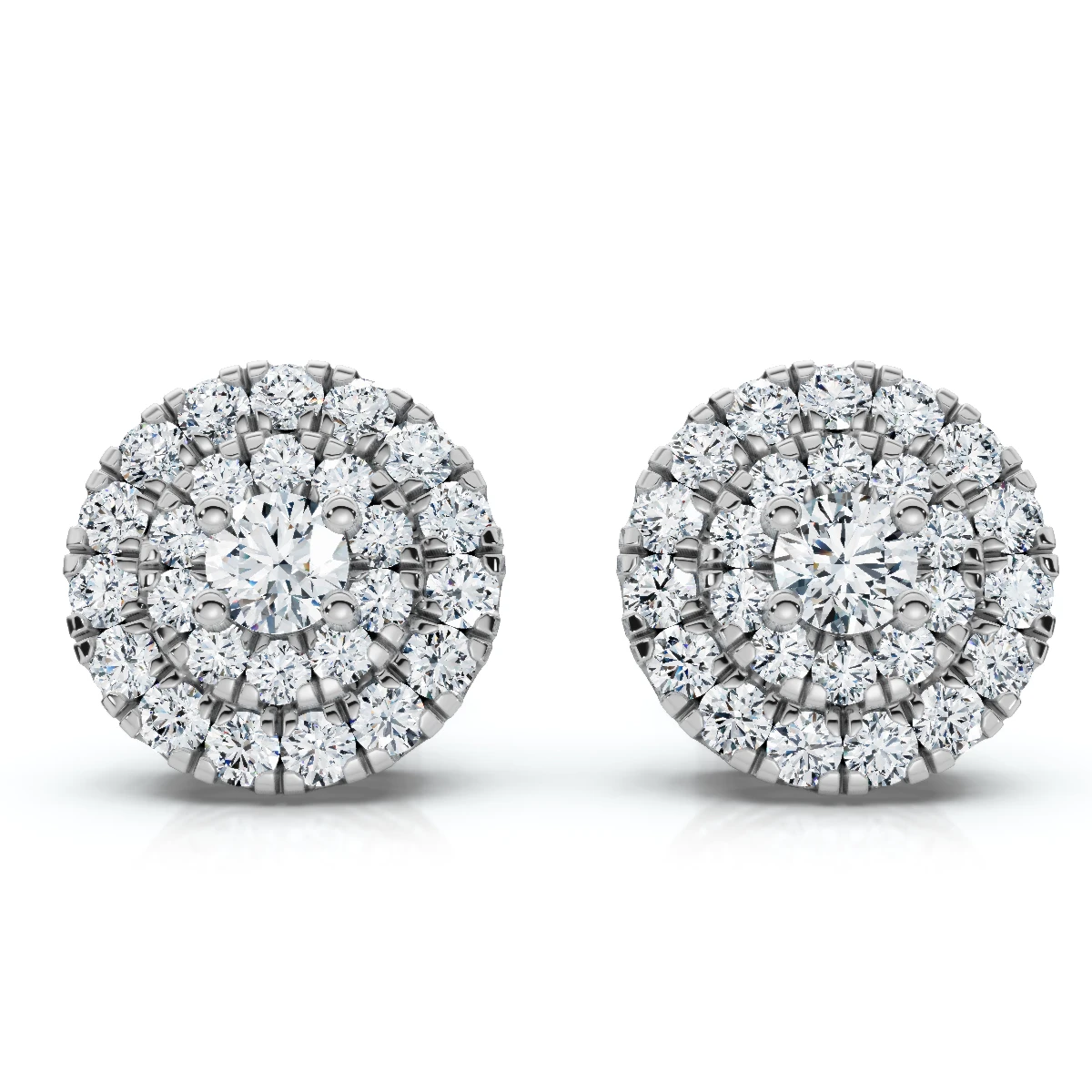5/8Ct Double Halo Women's Diamond Earrings 14k Gold Lab Grown (F-G, VS)