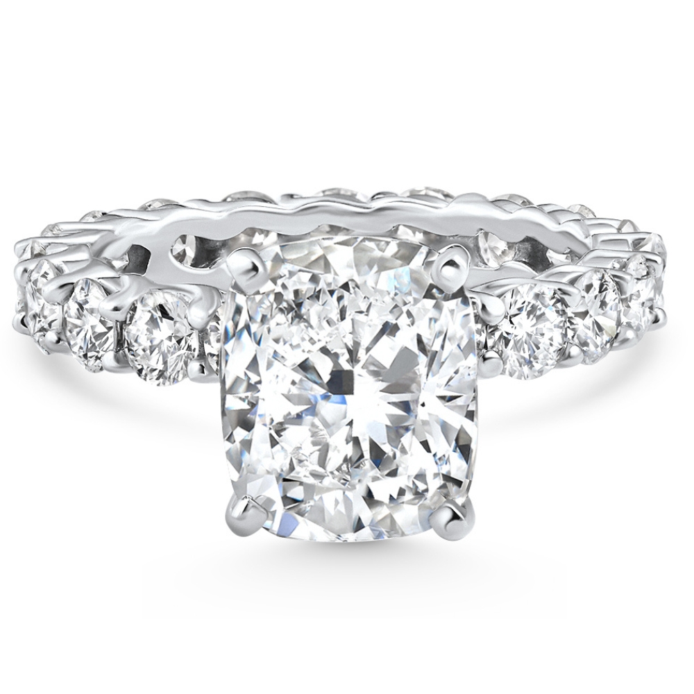 Certified 7.90Ct Cushion Diamond Engagement Eternity Ring Gold Lab Grown (F-G, VS)