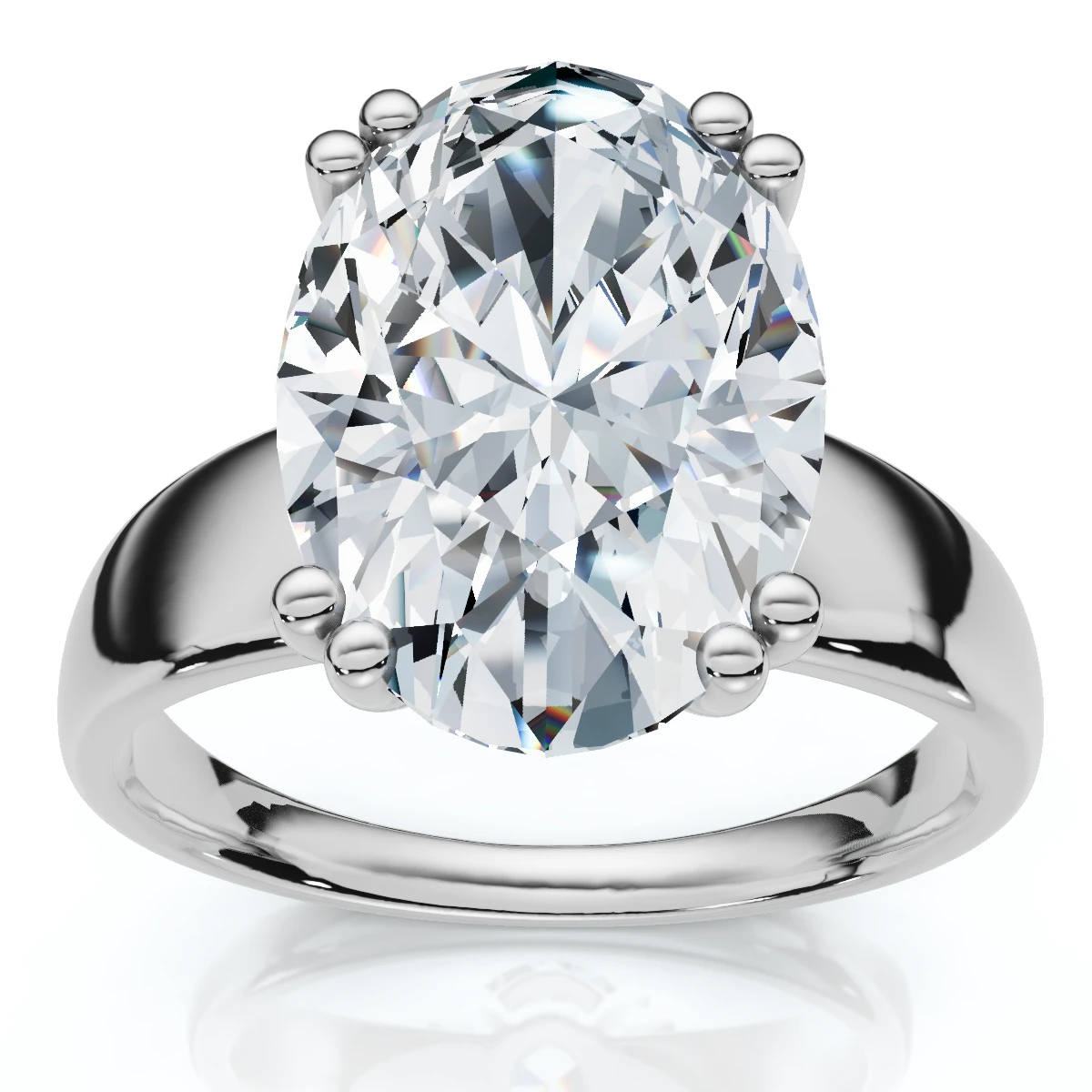 Certified 4Ct Oval Cut Diamond Solitaire Engagement Ring Lab Grown (G-H, VS)