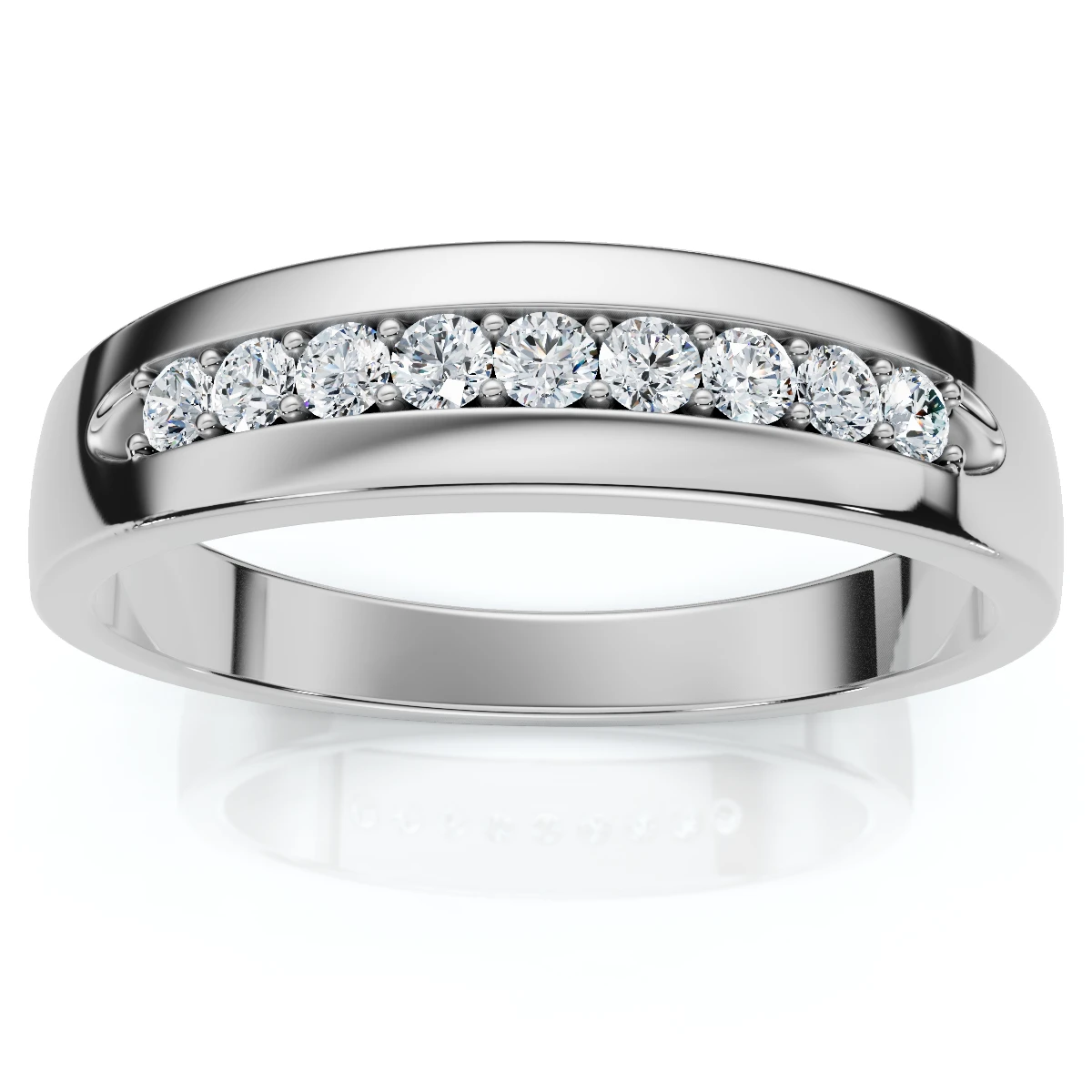 Men's 1/4Ct Polished Diamond Wedding Ring Lab Grown (E-F, VS2-SI1)
