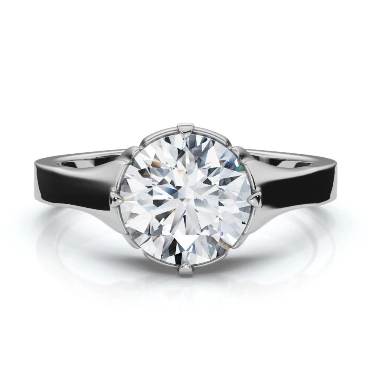 Men's 1 1/2Ct Round Diamond Signet Ring 14k Gold or Platinum Lab Grown (E-F, VS)