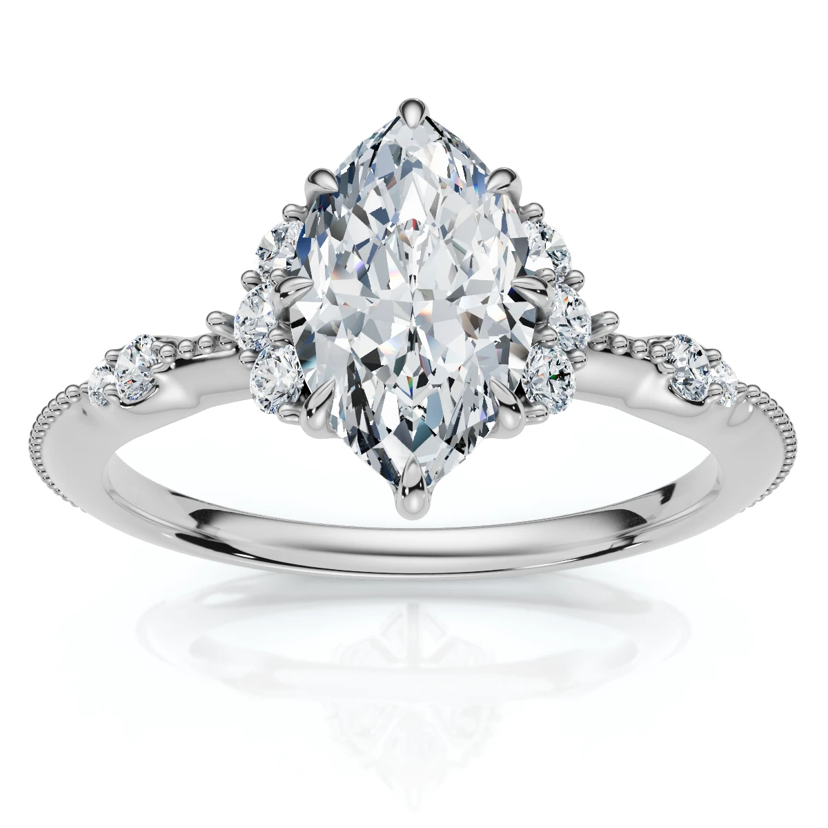 1.20Ct Marquise Viviana Diamond Engagement Ring 14k Gold Lab Grown EF/VS (E-F, VS)