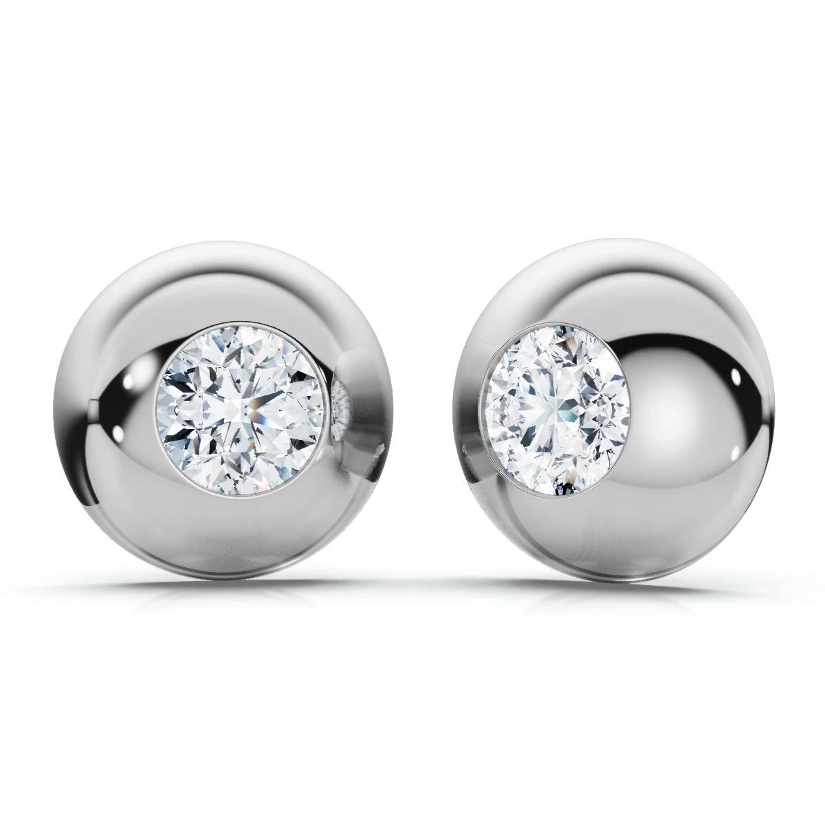 2Ct TW Diamond Button Studs 14k Gold Lab Grown (F-G, VS)