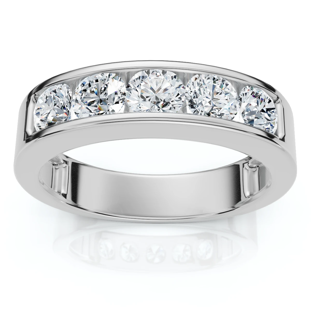 1 1/4Ct Diamond Channel Set Men's Wedding Ring Lab Grown 14k Gold or Platinum (E-F, VS)