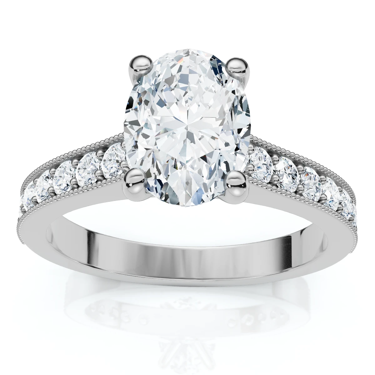 1 1/3Ct Oval Diamond Engagement Ring 14k Gold or Platinum Lab Grown (E-F, VS)