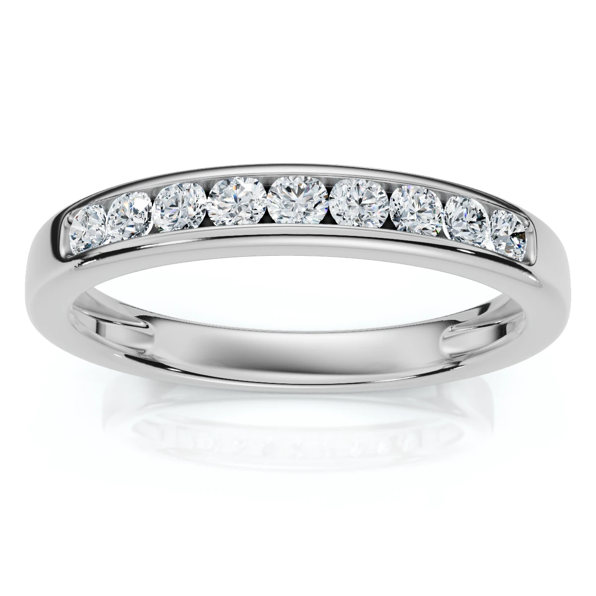 1/4Ct Diamond Channel Set Wedding Stackable Band 14k Gold or Platinum Lab Grown (E-F, VS)