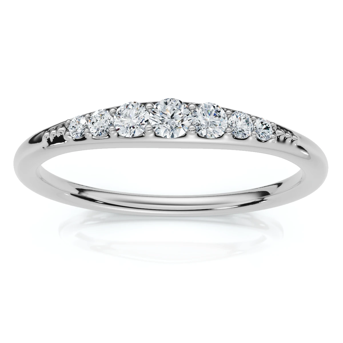 Stackable Graduated Diamond Anniversary Wedding Ring 14k Gold or Pt Lab Grown (E-F, VS)