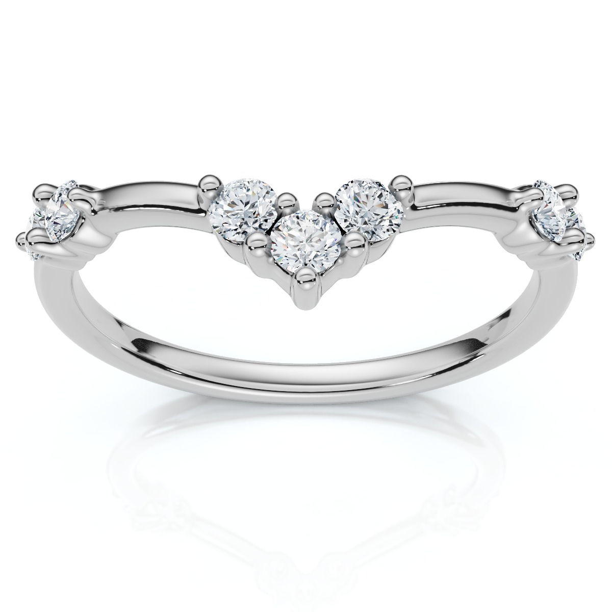 1/4Ct Diamond Diamond Guard Wedding Stack Ring 14k Gold or Platinum Lab Grown (E-F, VS)