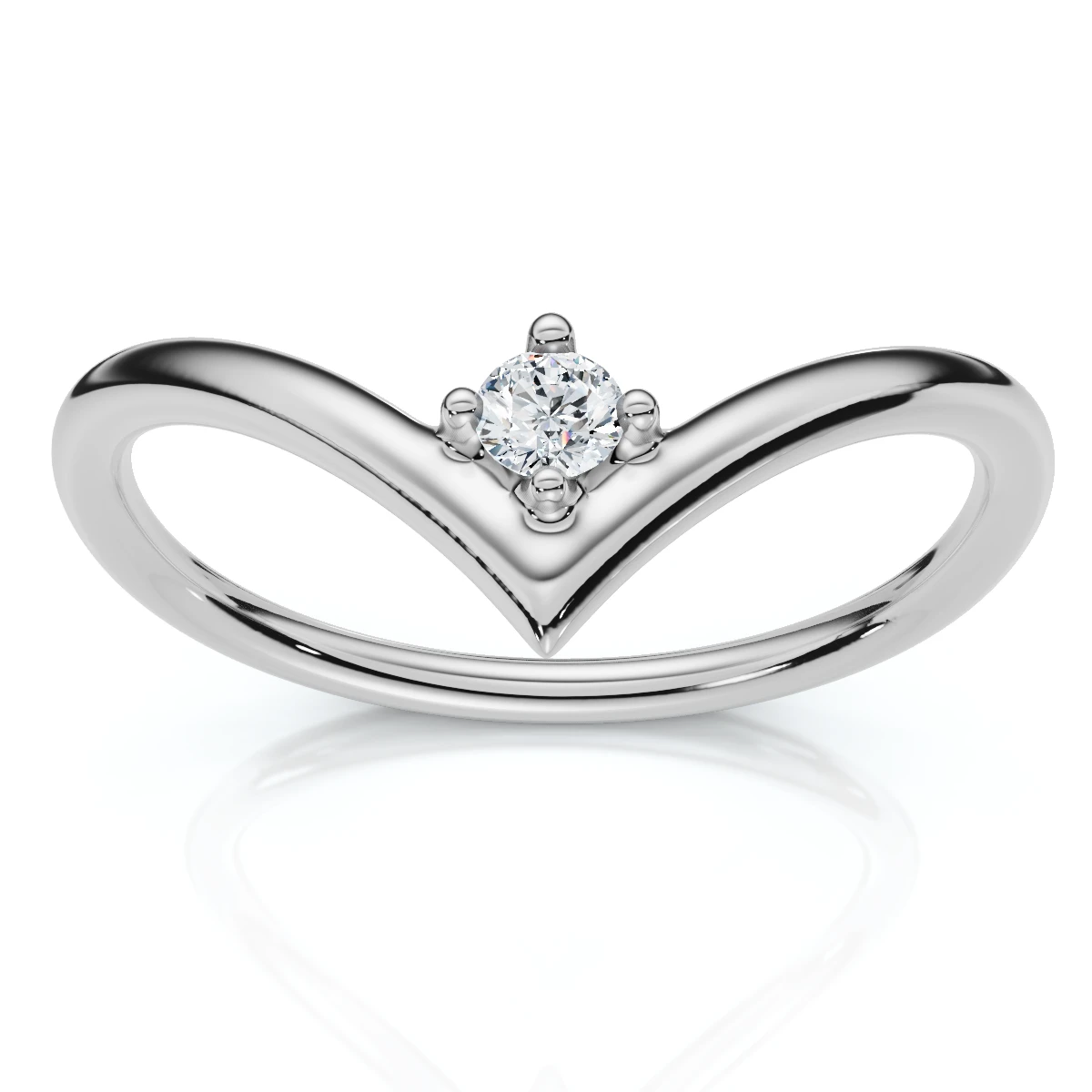 Diamond Stackable Chevron Wedding Ring 14k Gold Lab Grown (E-F, VS)