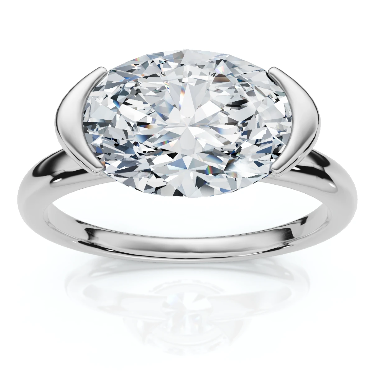 Certified 2Ct Stanza Oval Diamond Engagement Ring 14k Gold or Platinum Lab Grown (E-F, VS)