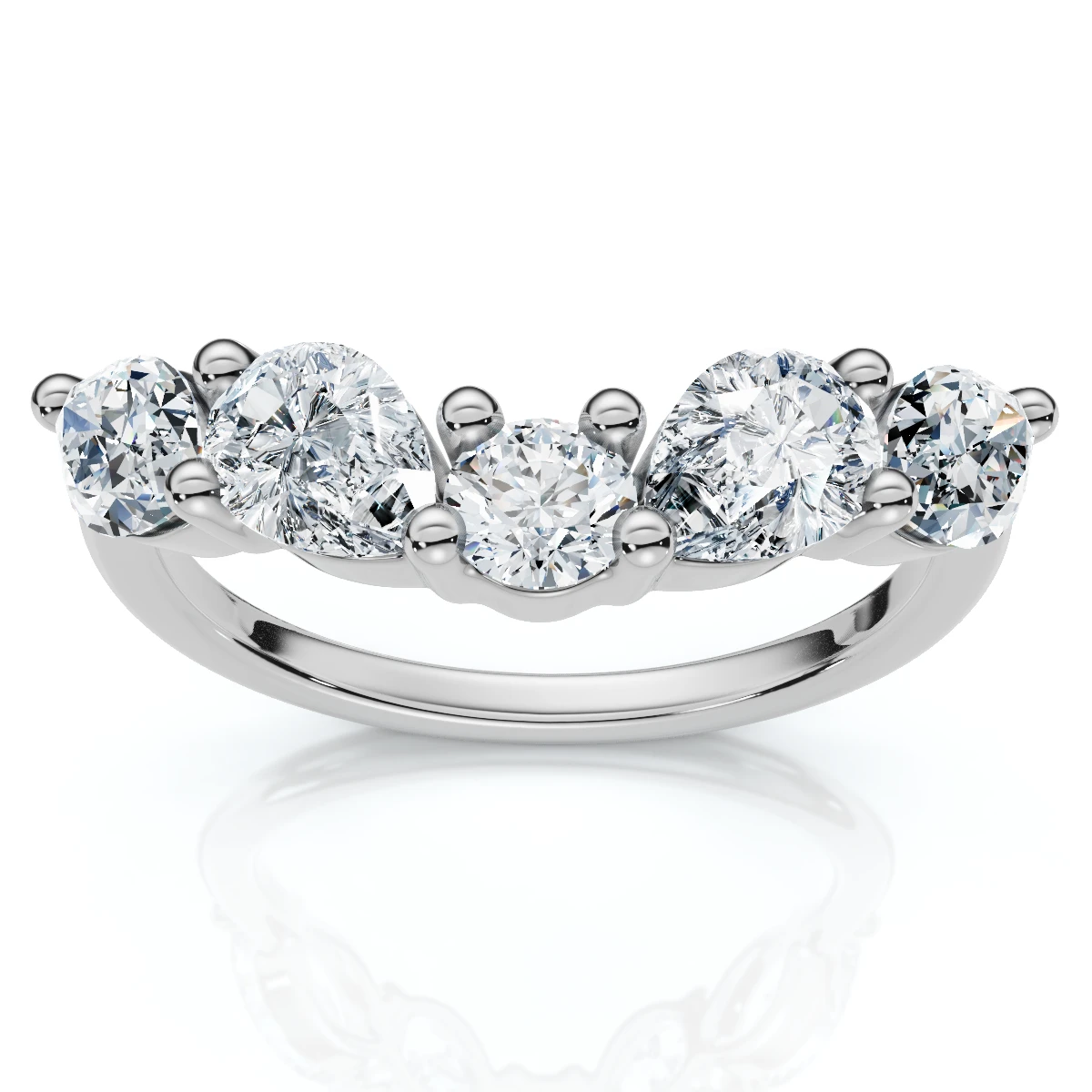 1Ct Contoured  Diamond Wedding Ring Guard Band 14k Gold or Platinum Lab Grown (E-F, VS)