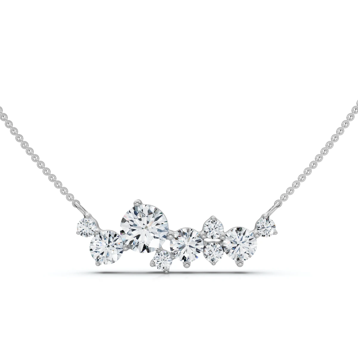 1Ct Diamond Constellation Pendant Lab Grown Necklace 18" Chain (E-F, VS)