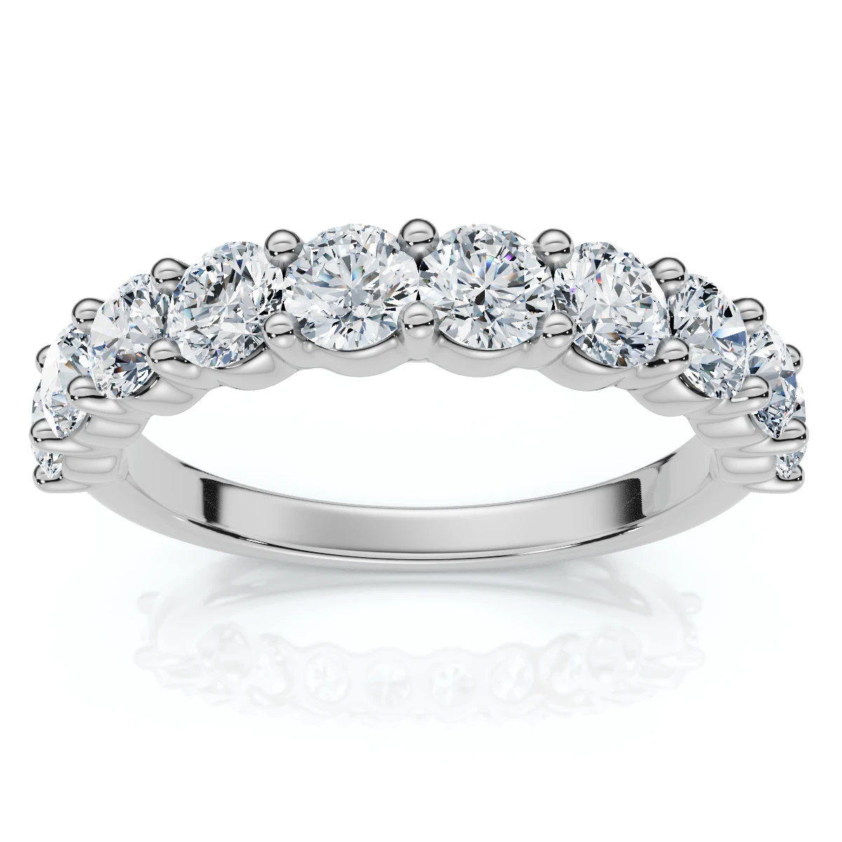1ct TW Half Eternity Round Diamond Wedding Band 14k Gold or Platinum Lab Grown (E-F, VS)