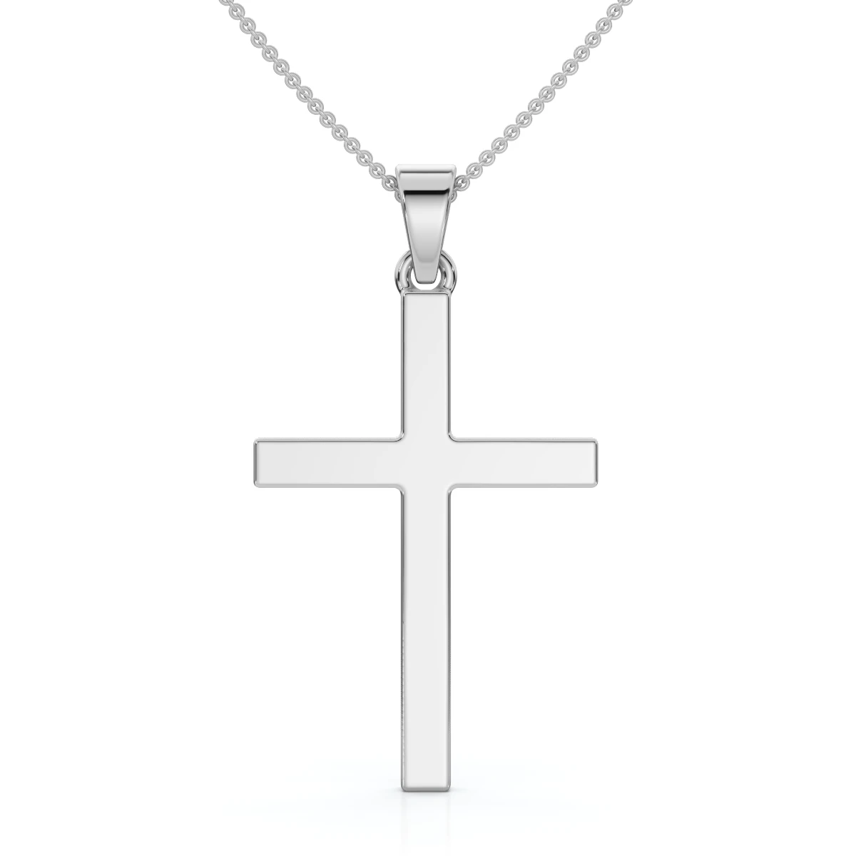 14k Gold Polished Cross Pendant Necklace & 18" 14k Chain