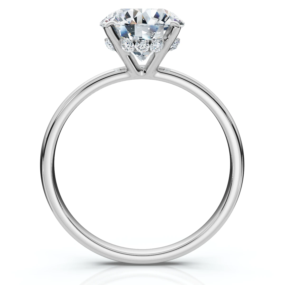 Certified 1Ct Hidden Halo Diamond Engagement Ring 14k Gold Lab Grown (E-F, VS)