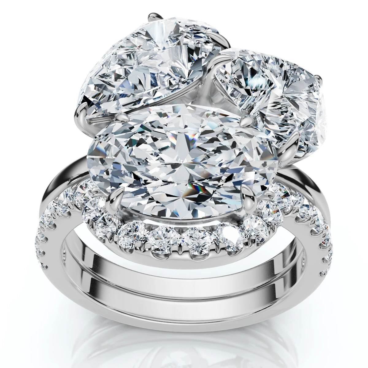 6 1/3Ct Abstract Diamond Ring Set 14k Gold Lab Grown FG/VS (E-F, VS)