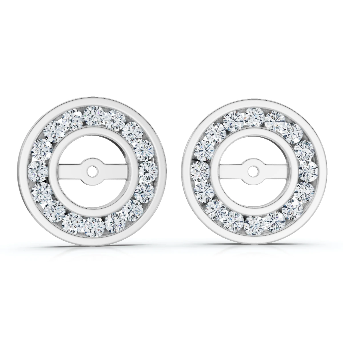 1/2Ct TW Round Diamond Stud Jackets 14k Gold Lab Grown (5.5mm) (F-G, VS)